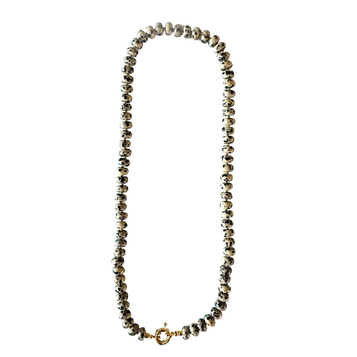 Chunky Dalmatian Jasper Necklace - Handmade by Mella - Chunky -