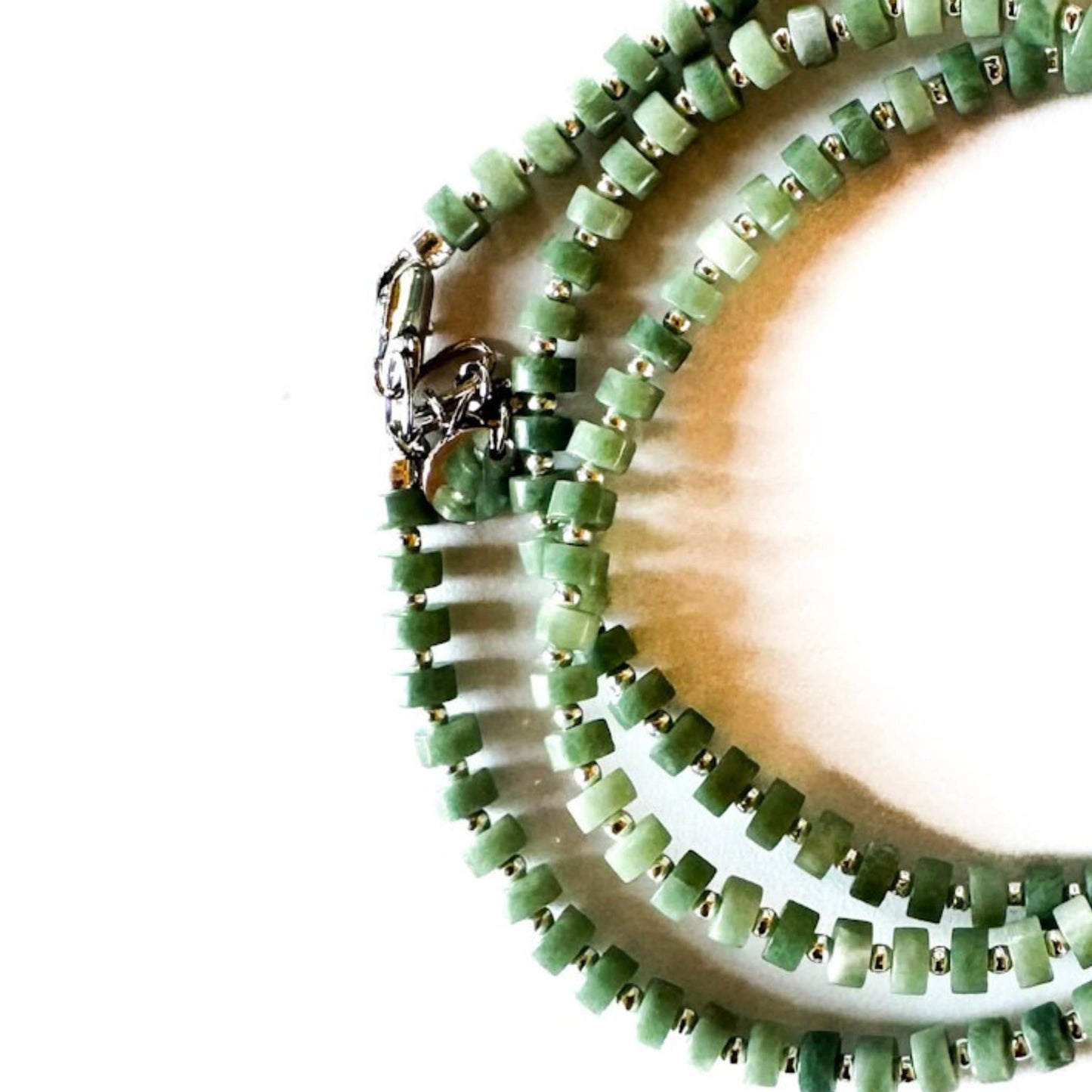 Fishbone Aventurine Necklace - Handmade by Mella - Fishbone - Matt -