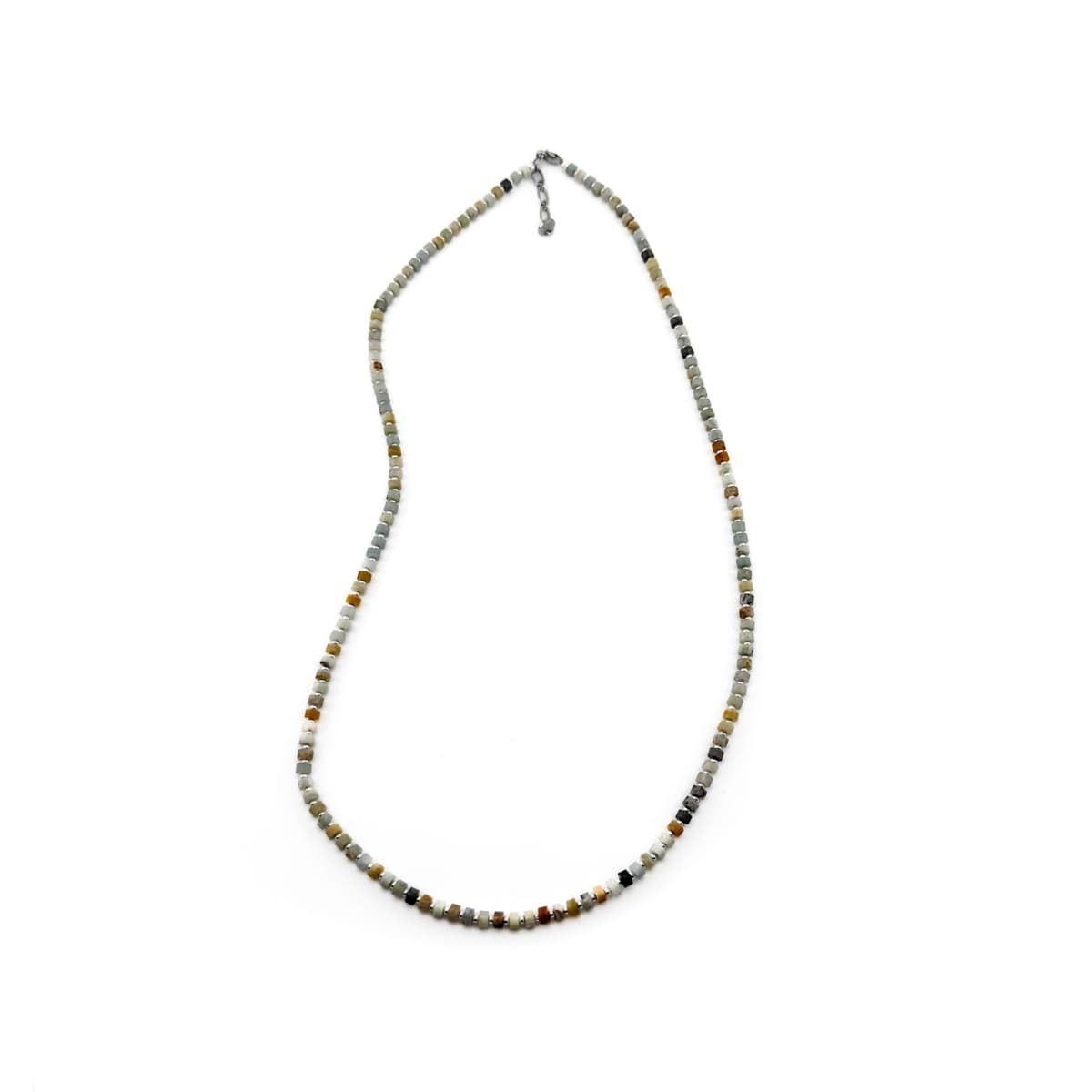 Necklace with small beads on a white background