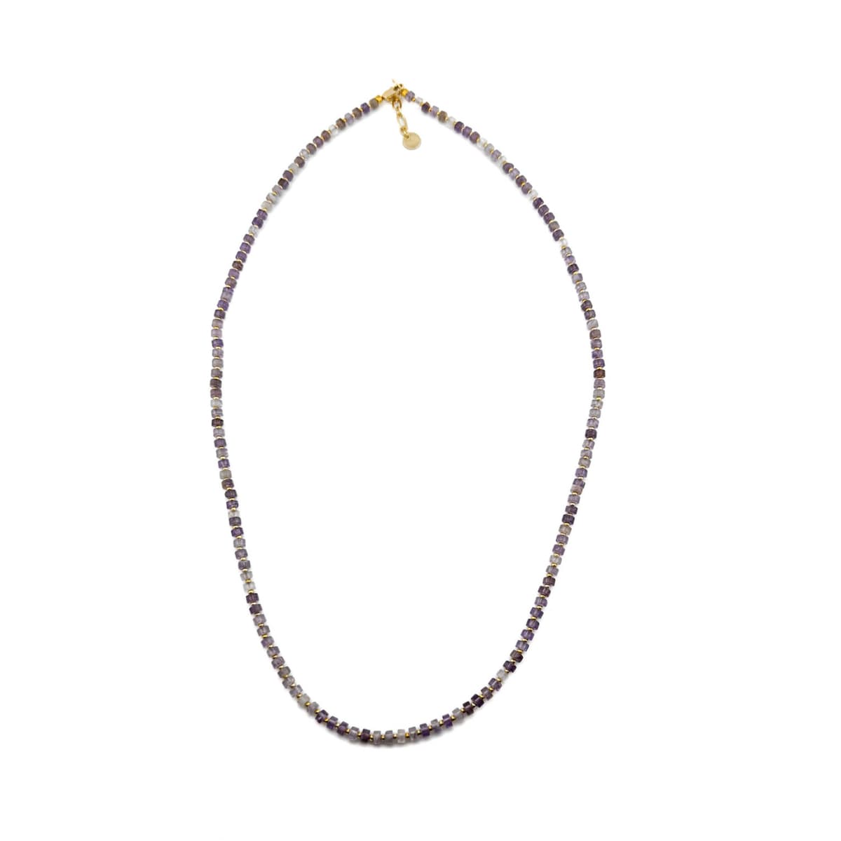 Necklace with small beads on a white background