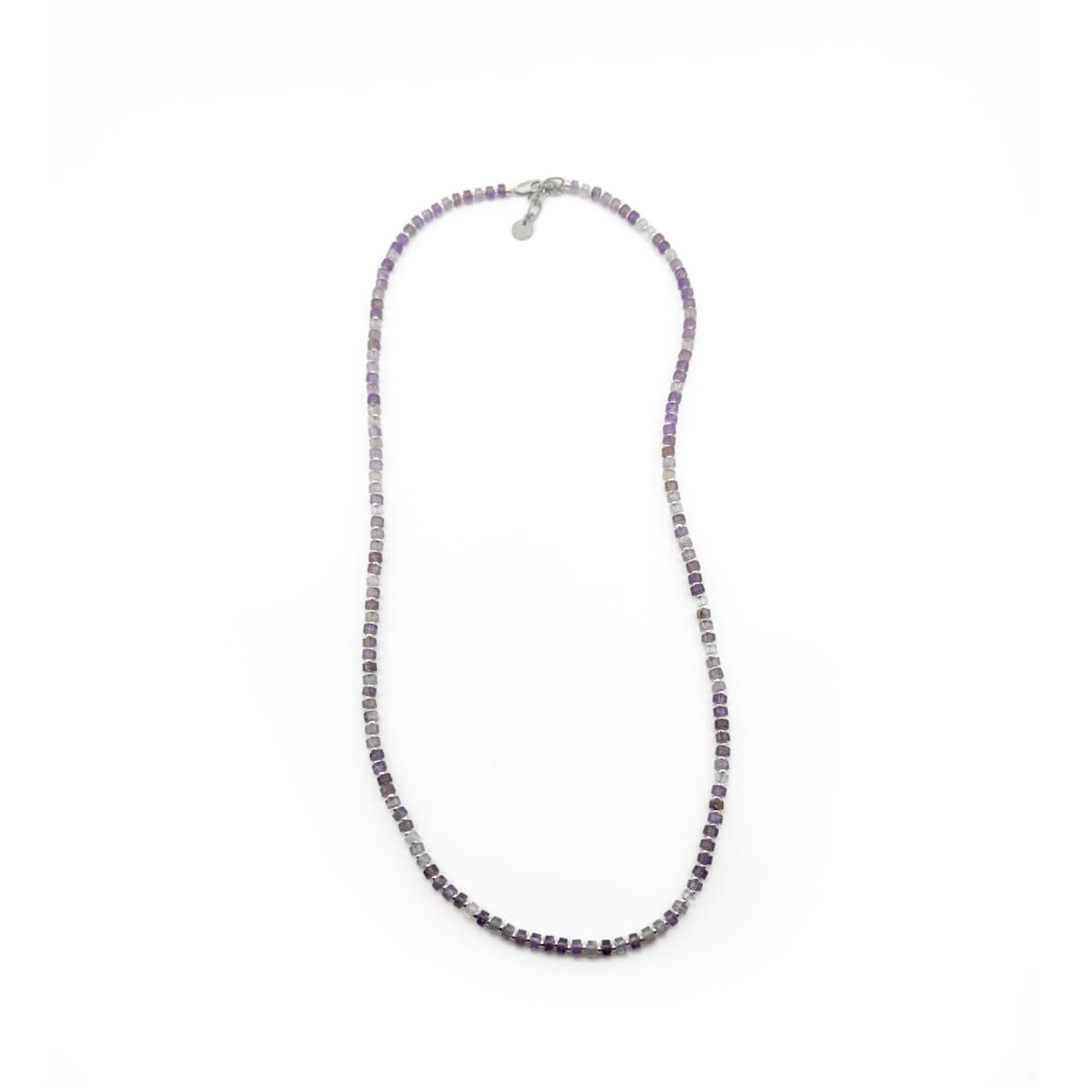 Necklace with small beads on a white background