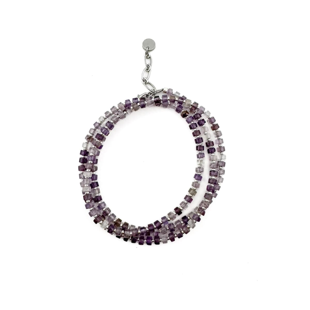 Multicolored beaded bracelet on a white background
