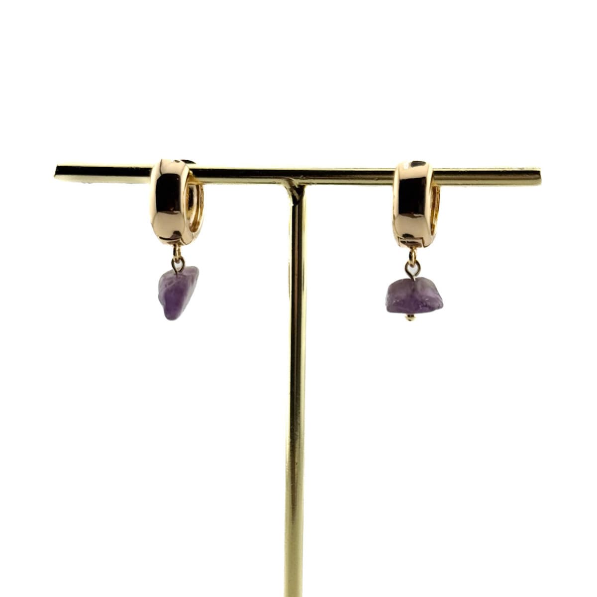 Amethyst Luna Earrings - Handmade by Mella - Luna - 18k Gold Plated - 