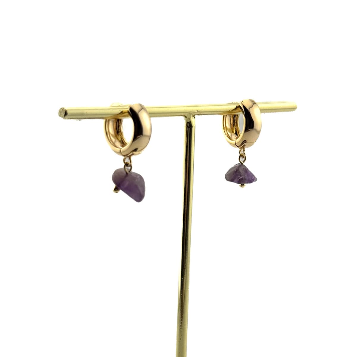 Amethyst Luna Earrings - Handmade by Mella - Luna - 18k Gold Plated - 
