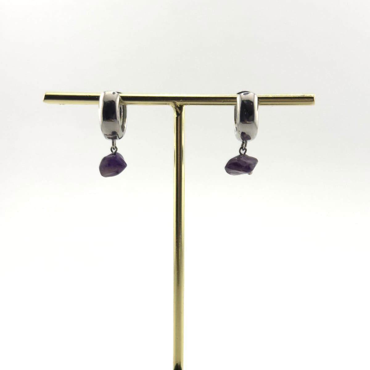 Amethyst Luna Earrings - Handmade by Mella - Luna - Silver - plated - 