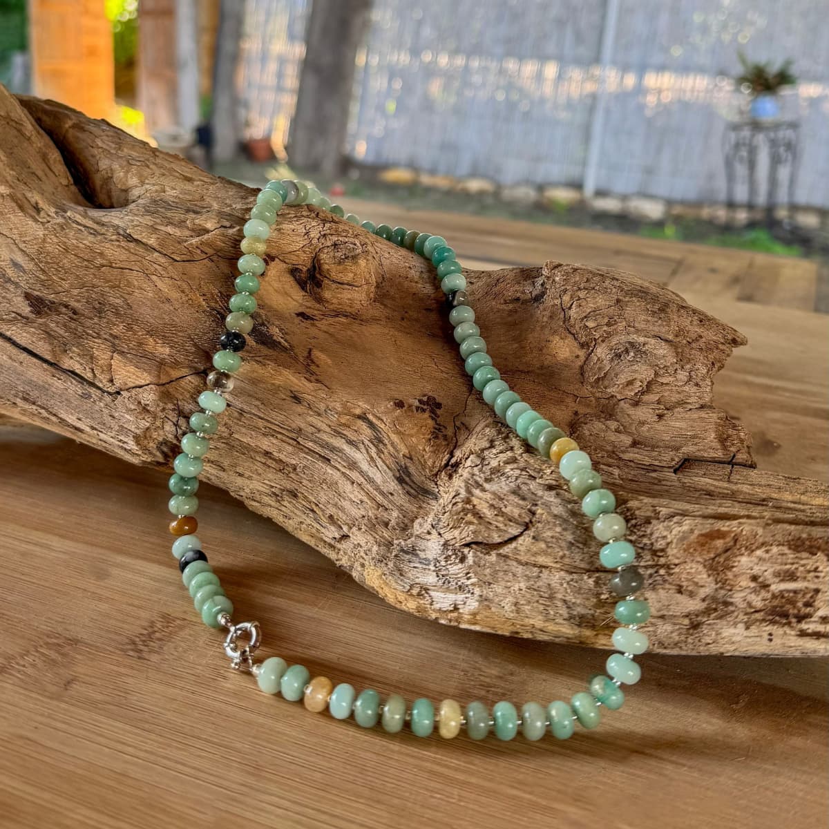 Chunky Amazonite Necklace - Calm Confidence, Clear Voice - Handmade by Mella - Chunky - 