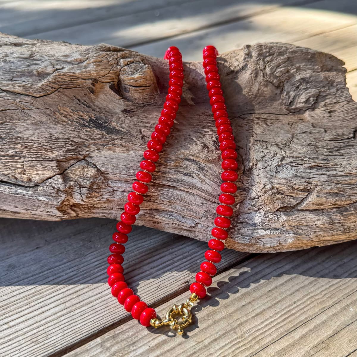 Chunky Coral Necklace - Vitality, Bold Confidence - Handmade by Mella - Chunky - 