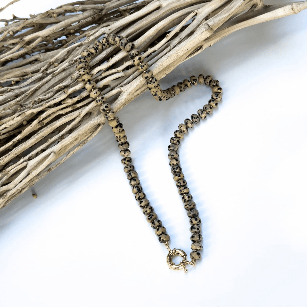 Chunky Dalmatian Jasper Necklace - Handmade by Mella - Chunky - 