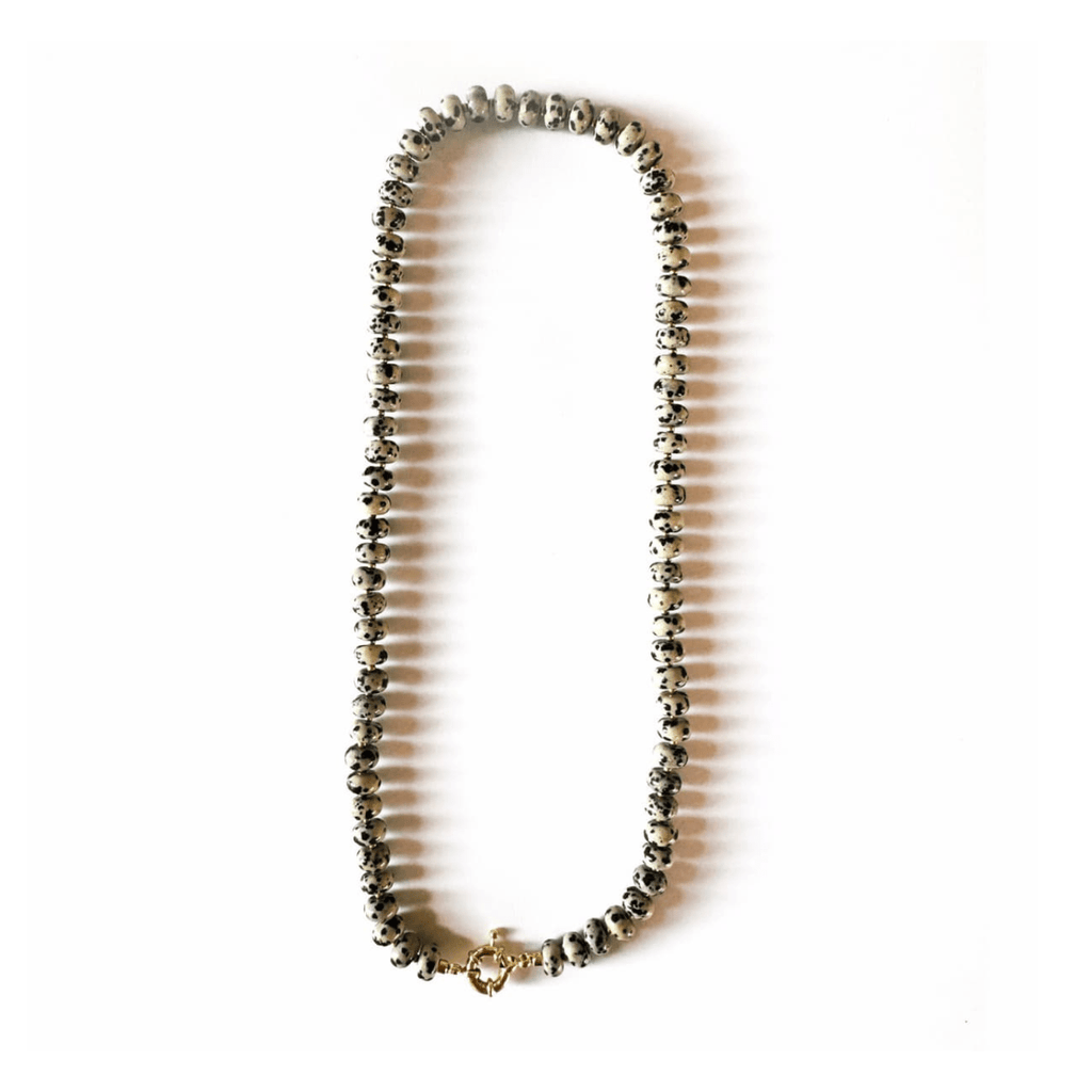 Chunky Dalmatian Jasper Necklace - Handmade by Mella - Chunky - 