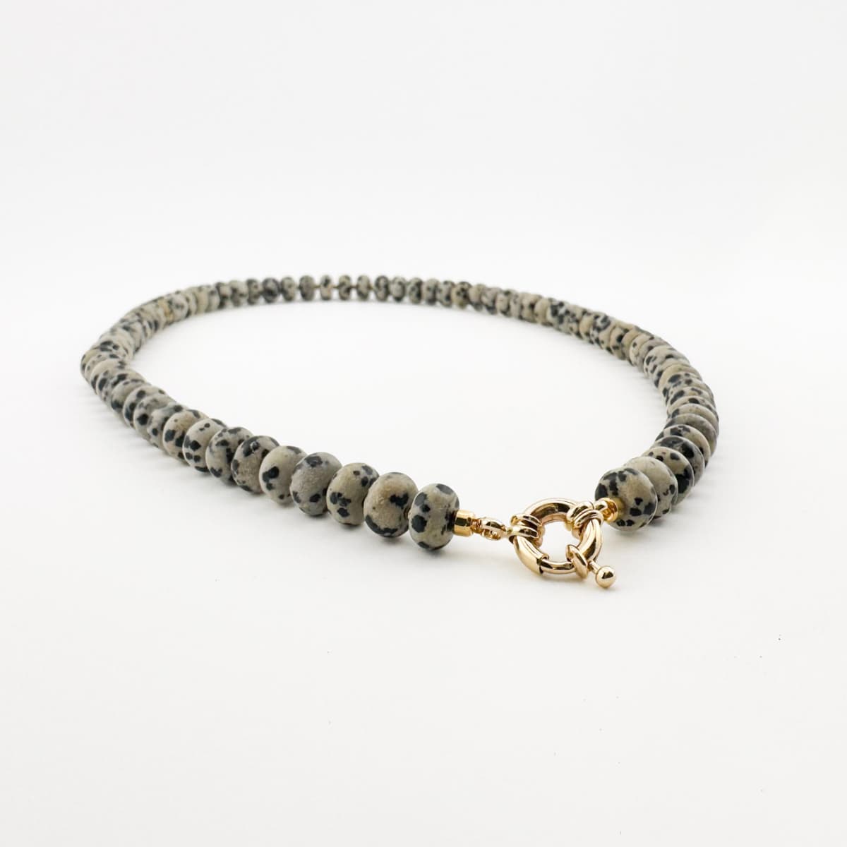 Chunky Dalmatian Jasper Necklace - Handmade by Mella - Chunky - 