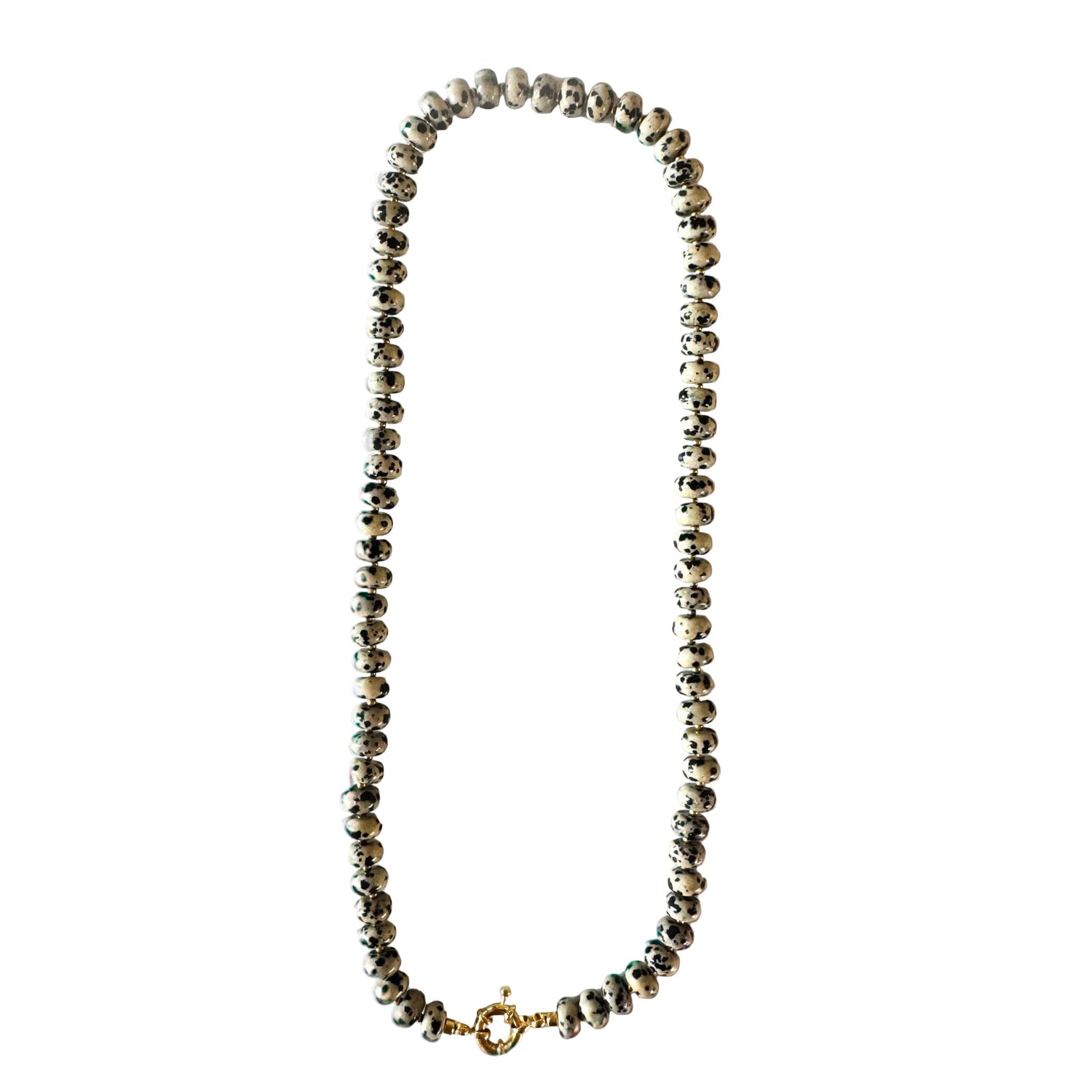 Chunky Dalmatian Jasper Necklace - Handmade by Mella - Chunky - 