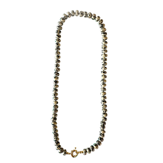 Chunky Dalmatian Jasper Necklace - Handmade by Mella - Chunky - 