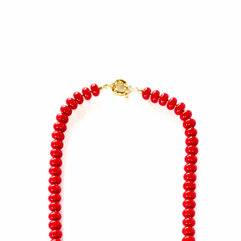 Chunky Red Coral Necklace - Handmade by Mella - necklace - 