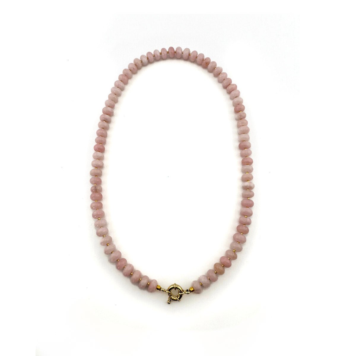 Chunky Rose Quartz Necklace - Handmade by Mella - Chunky - 