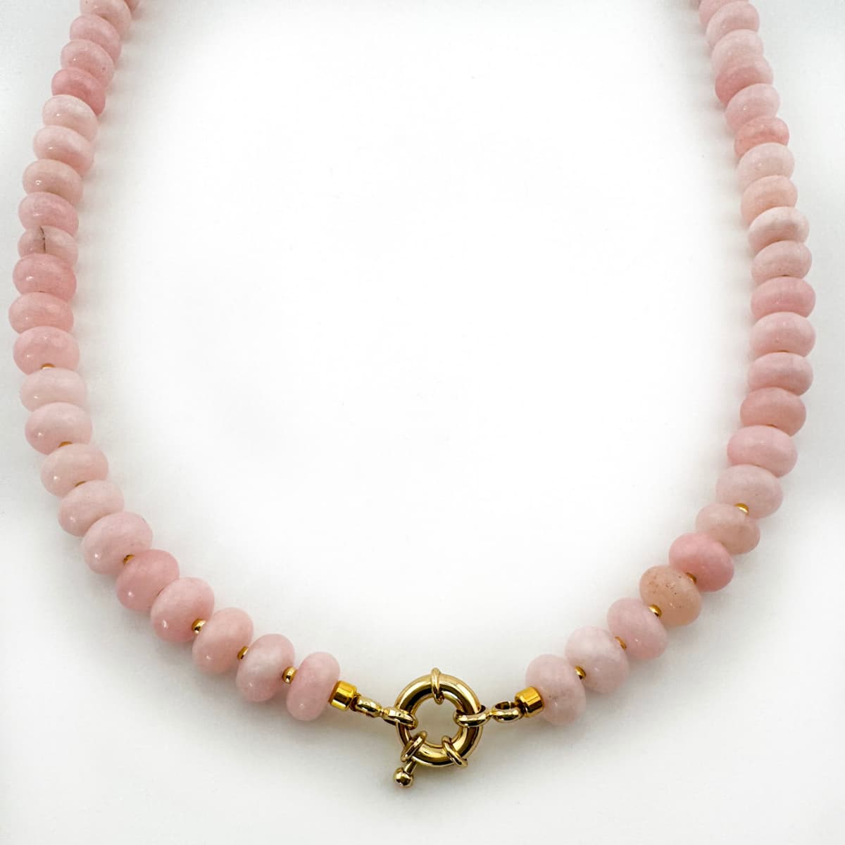 Chunky Rose Quartz Necklace - Handmade by Mella - Chunky - 