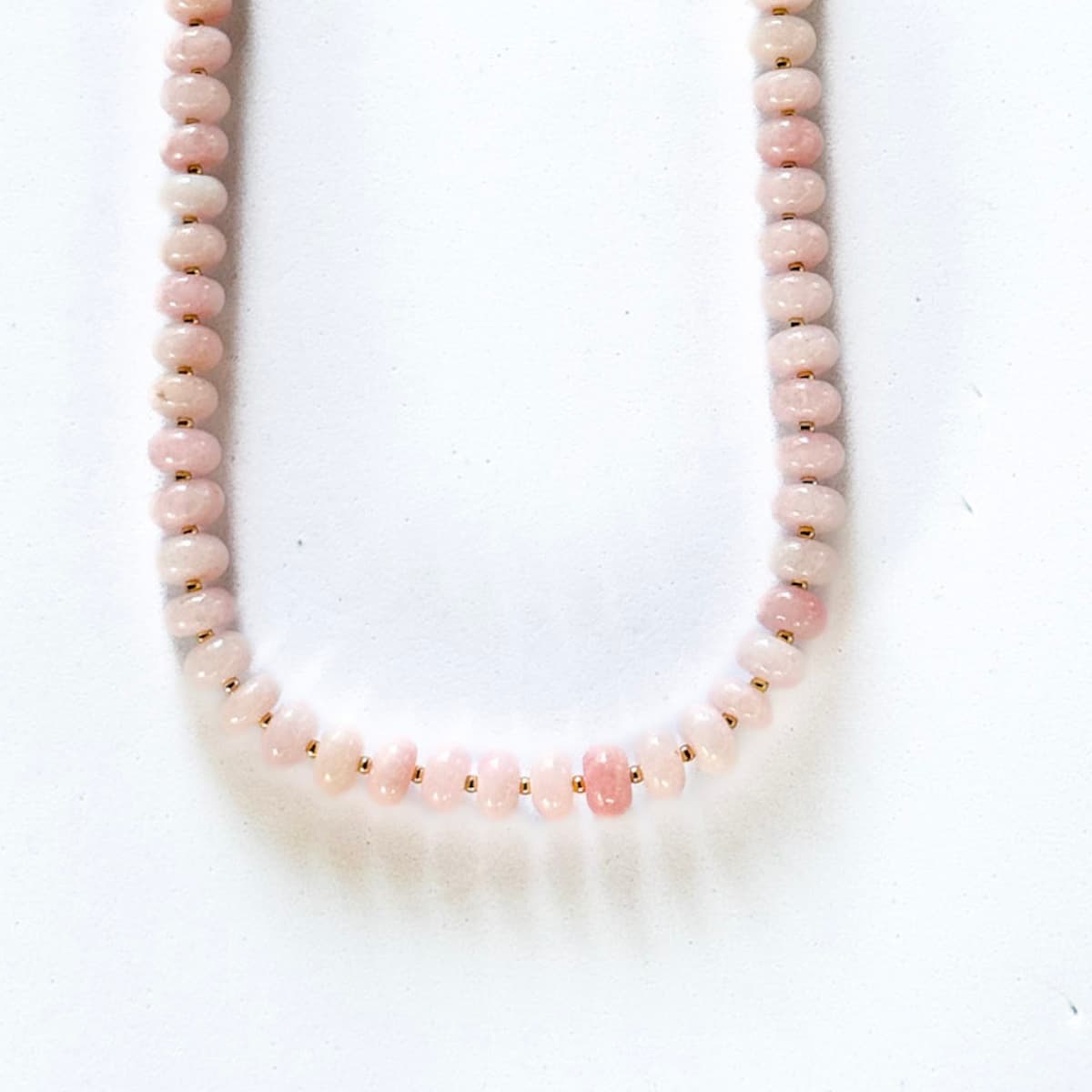 Chunky Rose Quartz Necklace - Handmade by Mella - necklace - 