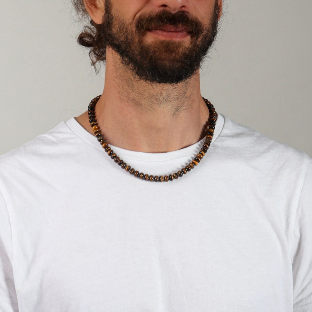 Chunky Tiger Eye Necklace - Handmade by Mella - necklace - 