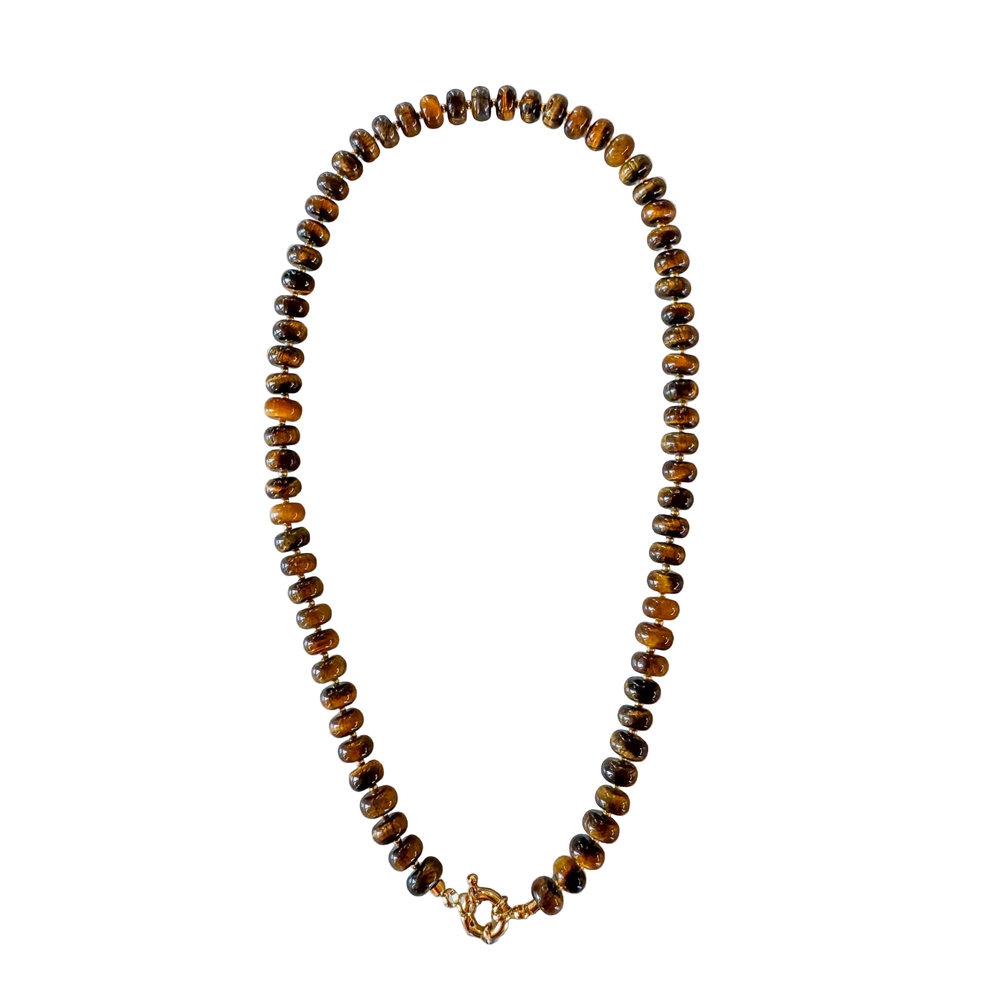 Chunky Tiger Eye Necklace - Handmade by Mella - Chunky - 