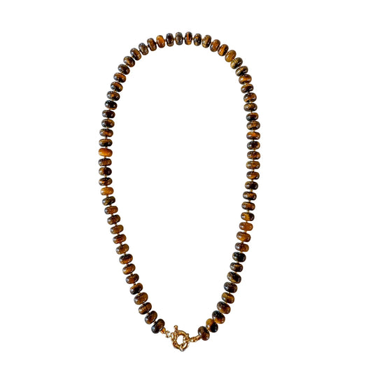 Chunky Tiger Eye Necklace - Handmade by Mella - Chunky - 