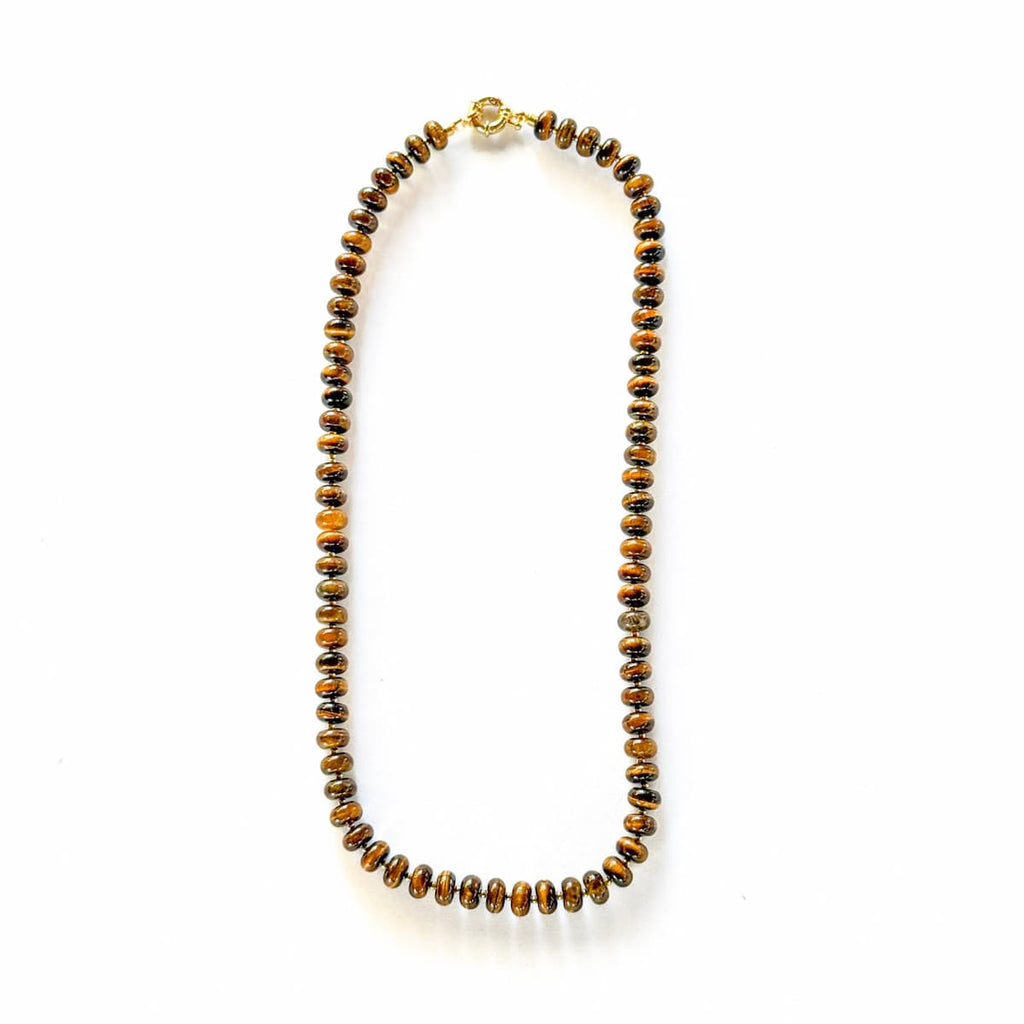 Chunky Tiger Eye Necklace - Handmade by Mella - necklace - 