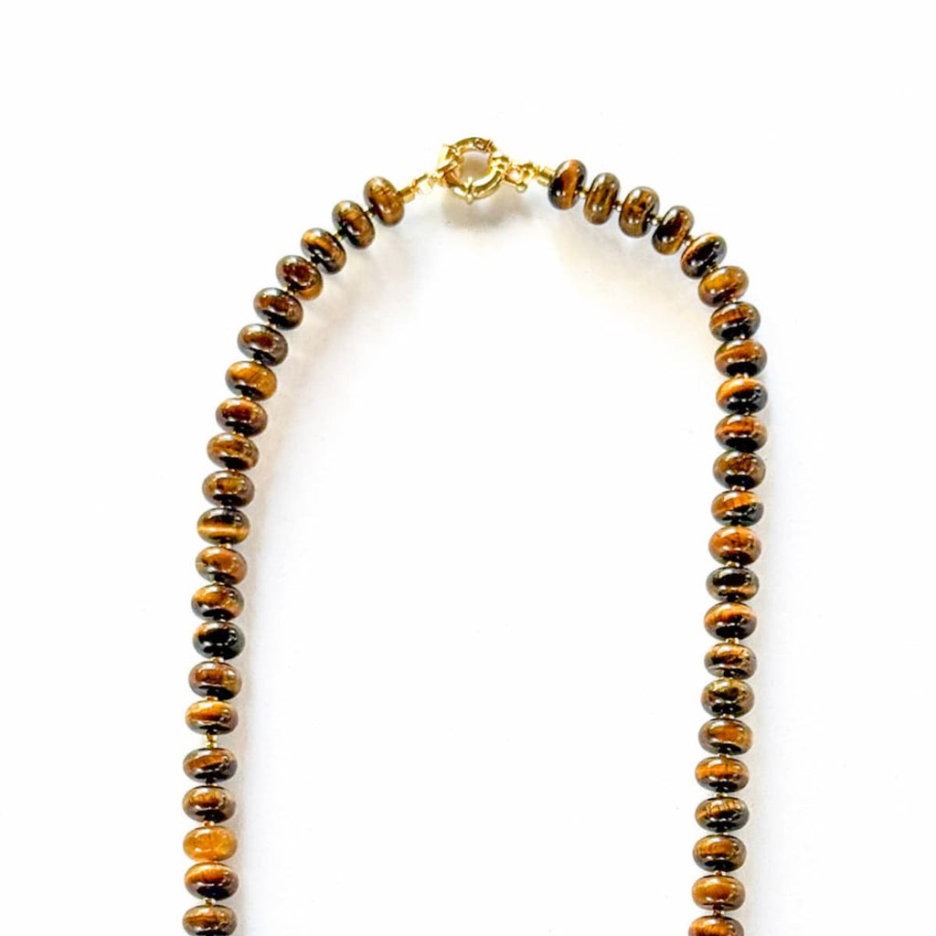 Chunky Tiger Eye Necklace - Handmade by Mella - necklace - 