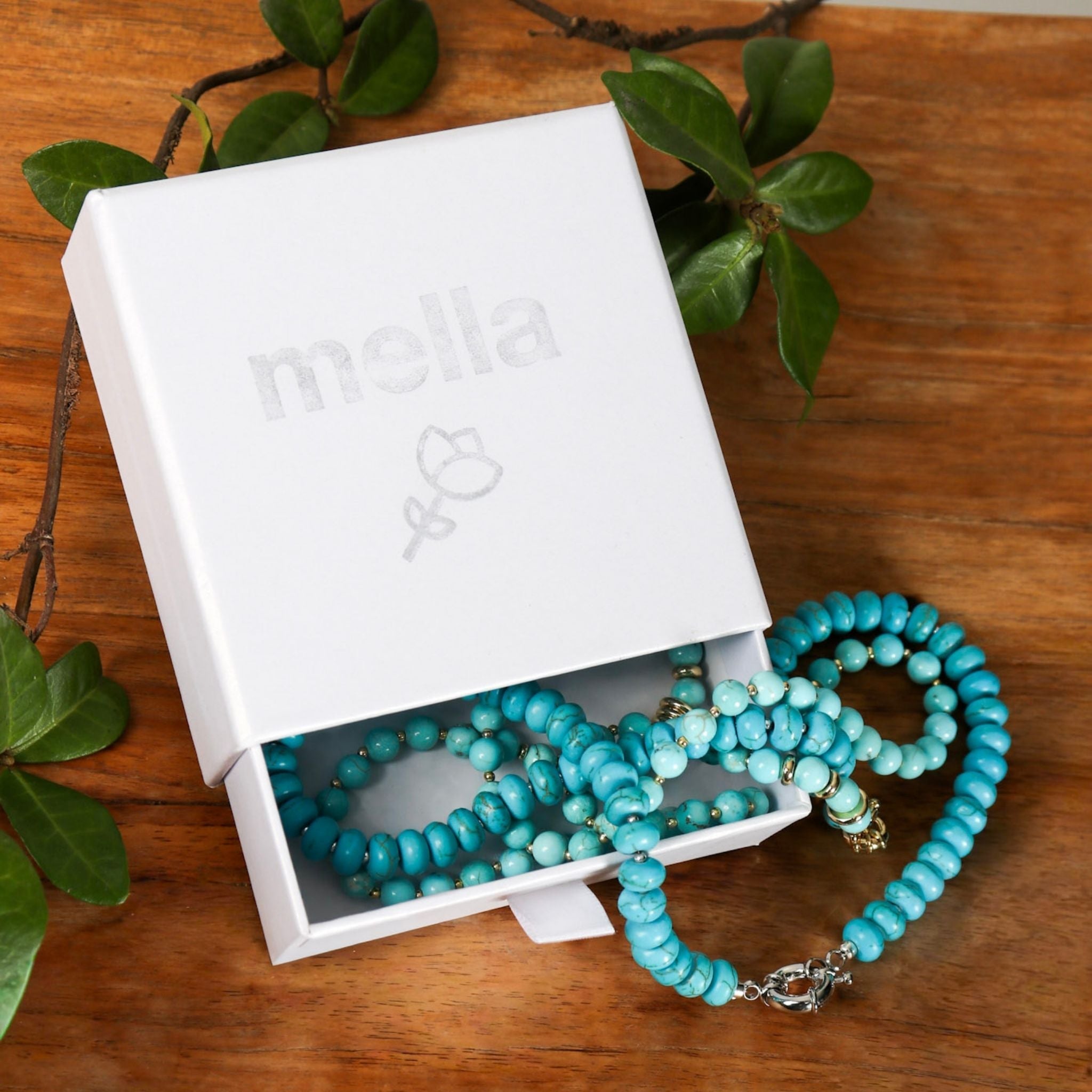 Chunky Turquoise Necklace - Handmade by Mella - necklace - 