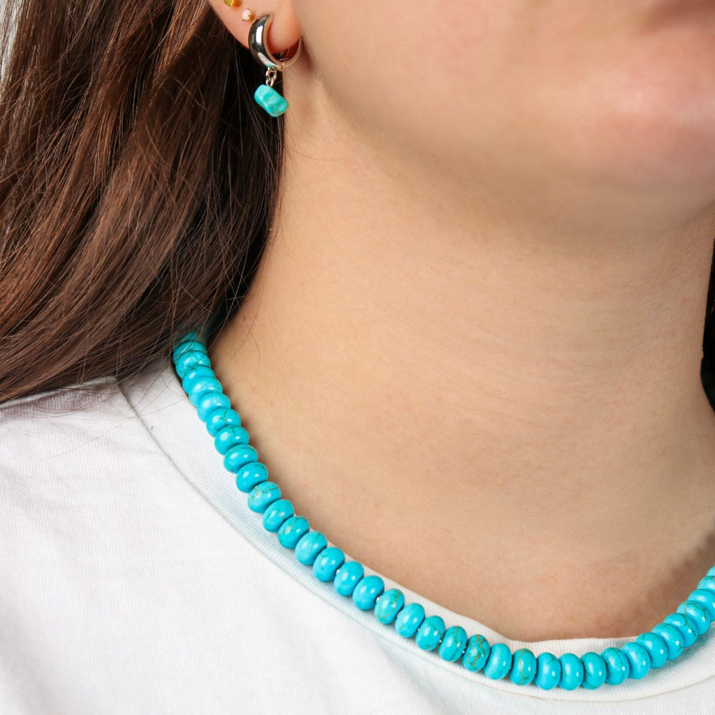 Chunky Turquoise Necklace - Handmade by Mella - necklace - 