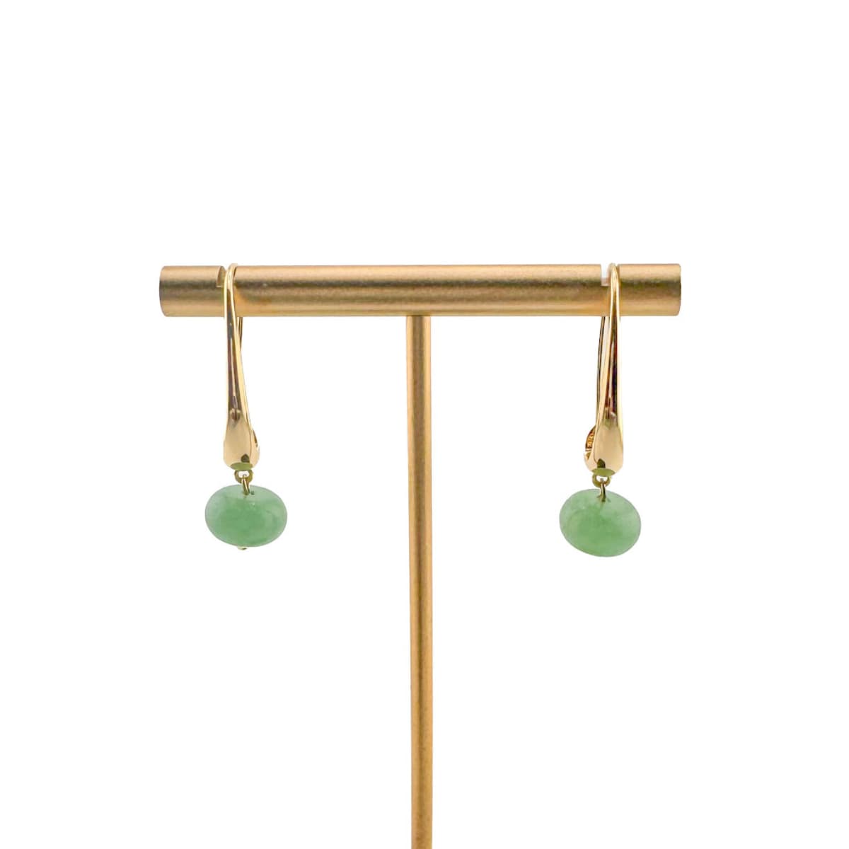 Drop Aventurine Earrings - Handmade by Mella - Gold plated - 