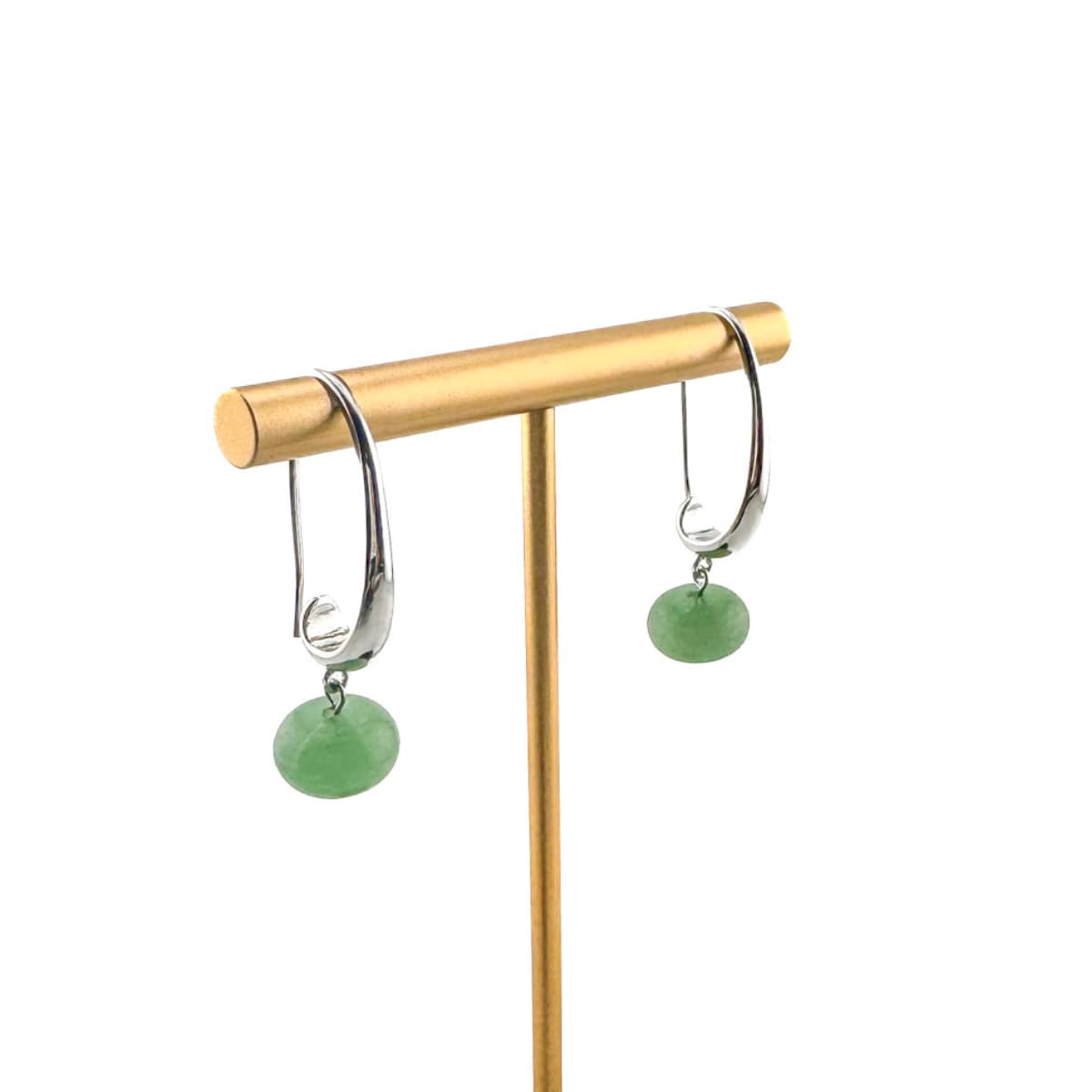 Drop Aventurine Earrings - Handmade by Mella - Gold plated - 