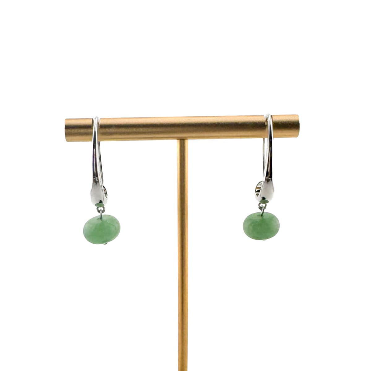 Drop Aventurine Earrings - Handmade by Mella - Silver plated - 