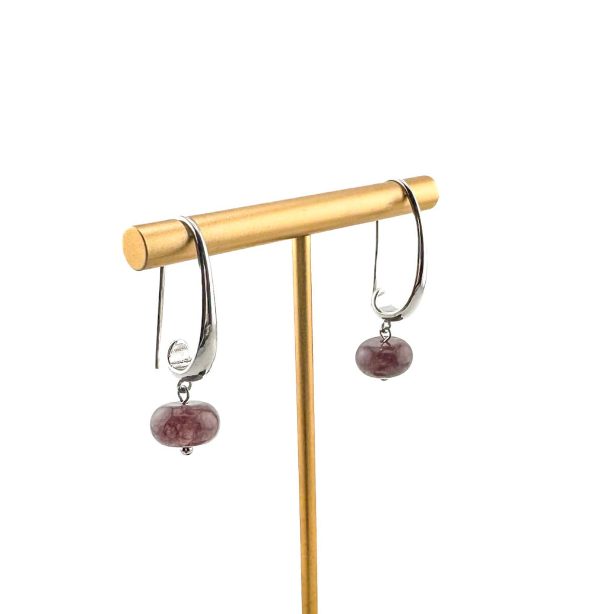 Drop Cherry Quartz Earrings - Handmade by Mella - 