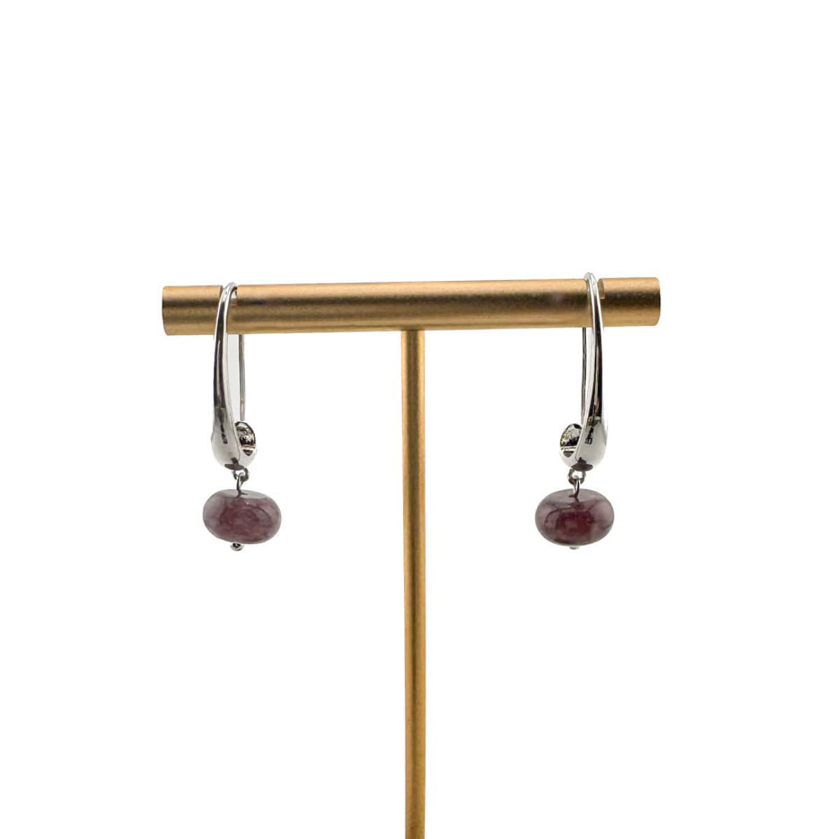 Drop Cherry Quartz Earrings - Handmade by Mella - 