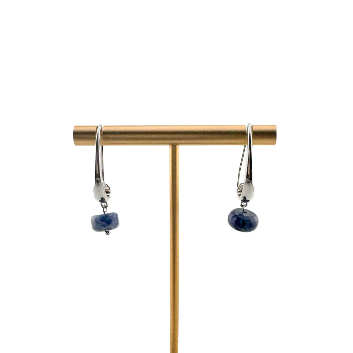 Drop Sodalite Earrings - Handmade by Mella - Silver - plated - 