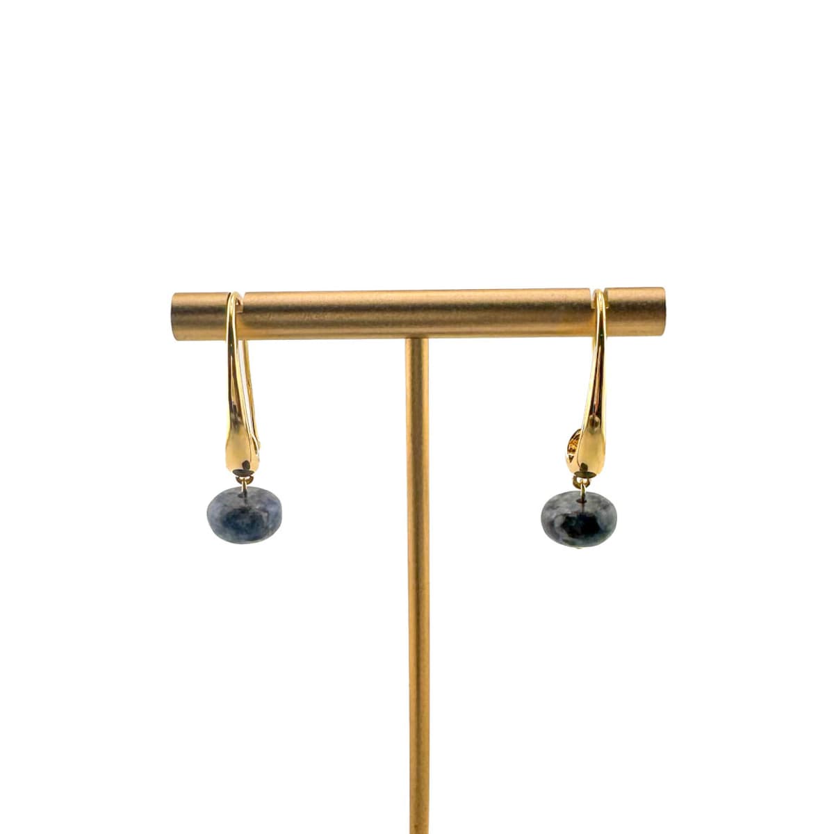 Drop Sodalite Earrings - Handmade by Mella - 14K Gold Plated - 