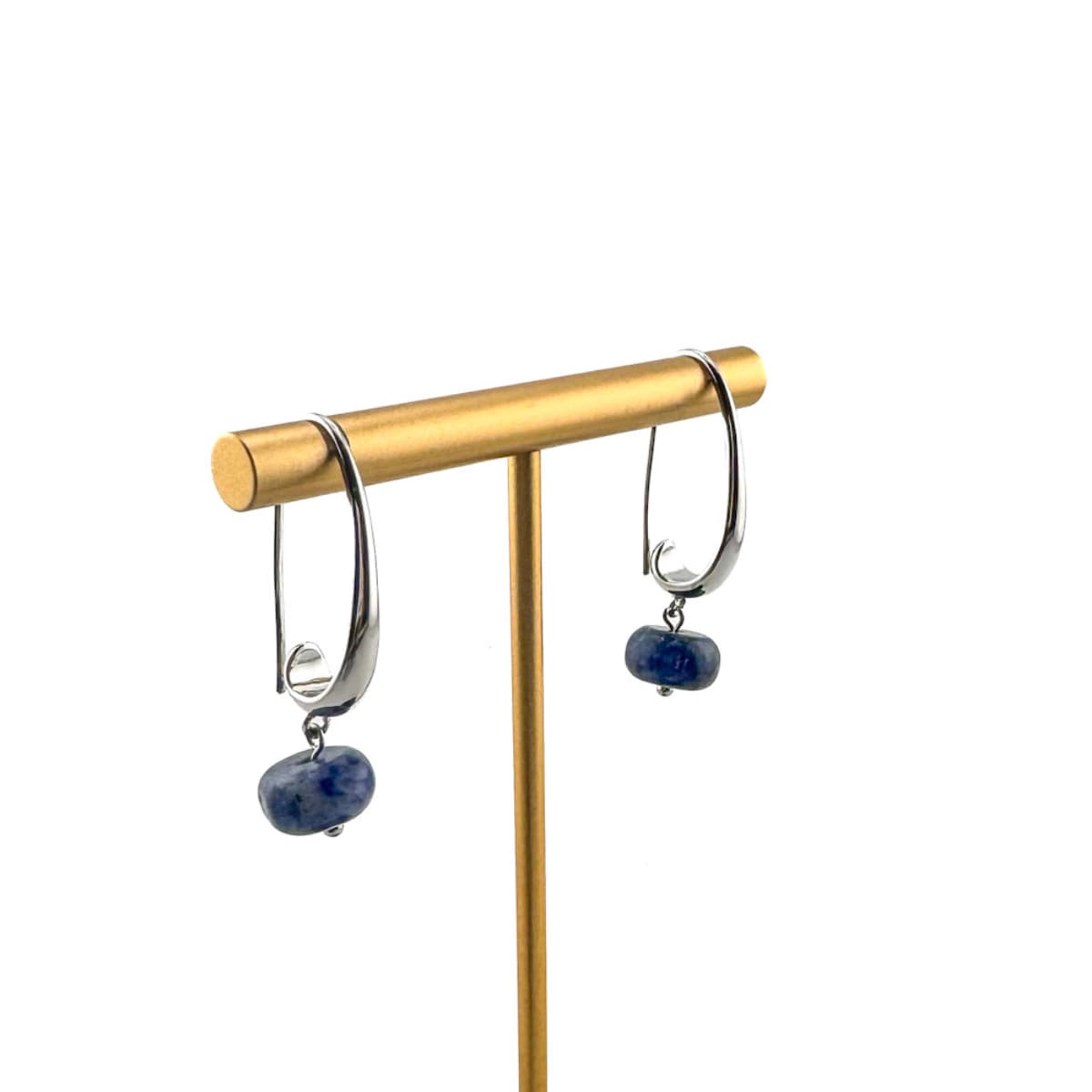 Drop Sodalite Earrings - Handmade by Mella - 14K Gold Plated - 