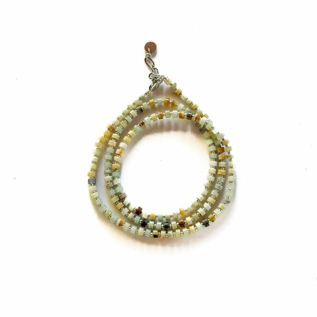 Fishbone Amazonite Necklace - Handmade by Mella - necklace - 