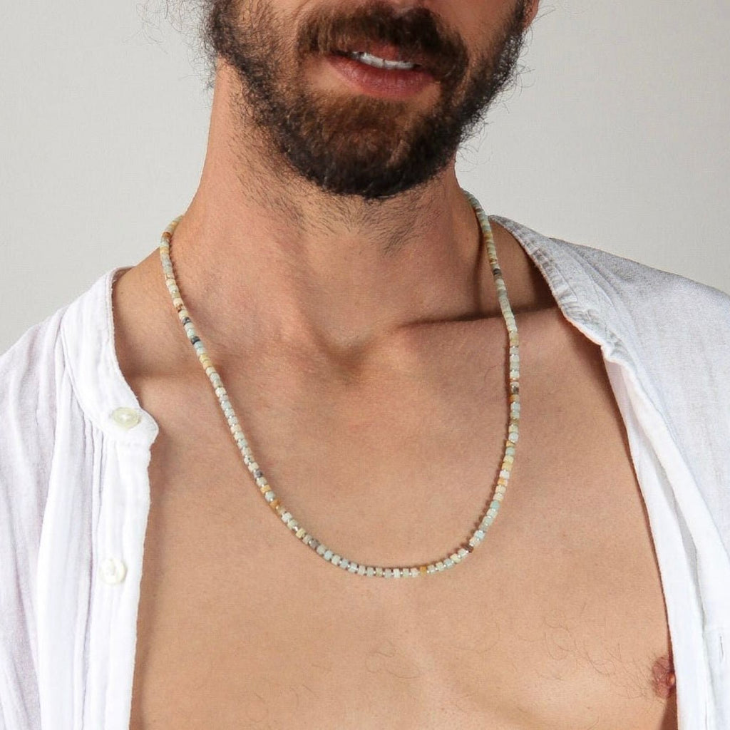 Fishbone Amazonite Necklace - Handmade by Mella - necklace - 