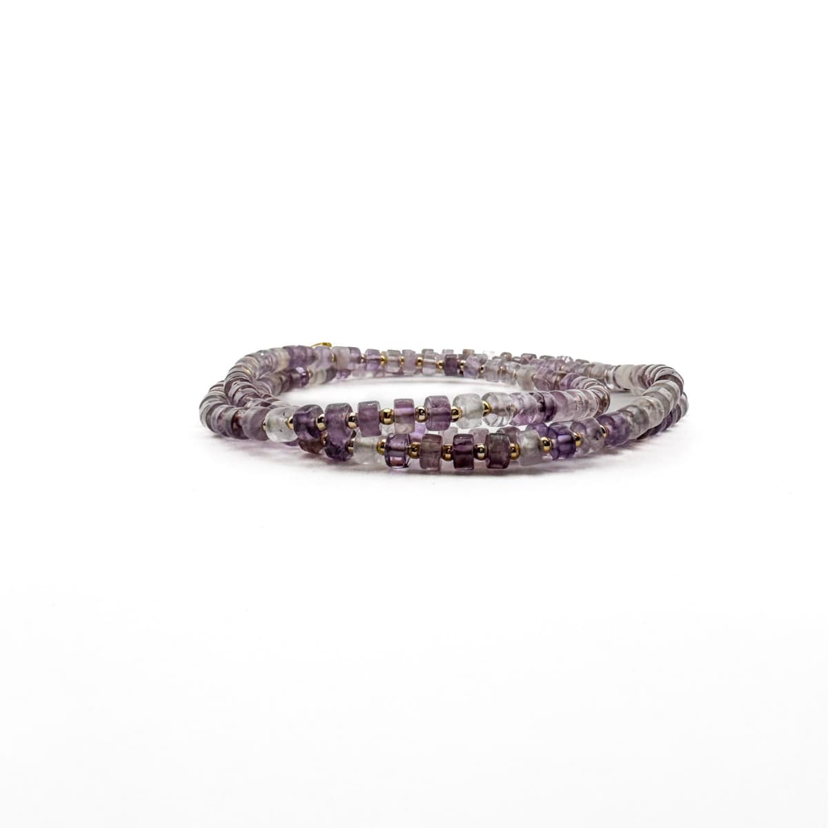 Fishbone Amethyst Necklace - Handmade by Mella - Fishbone - Gold - plated - 