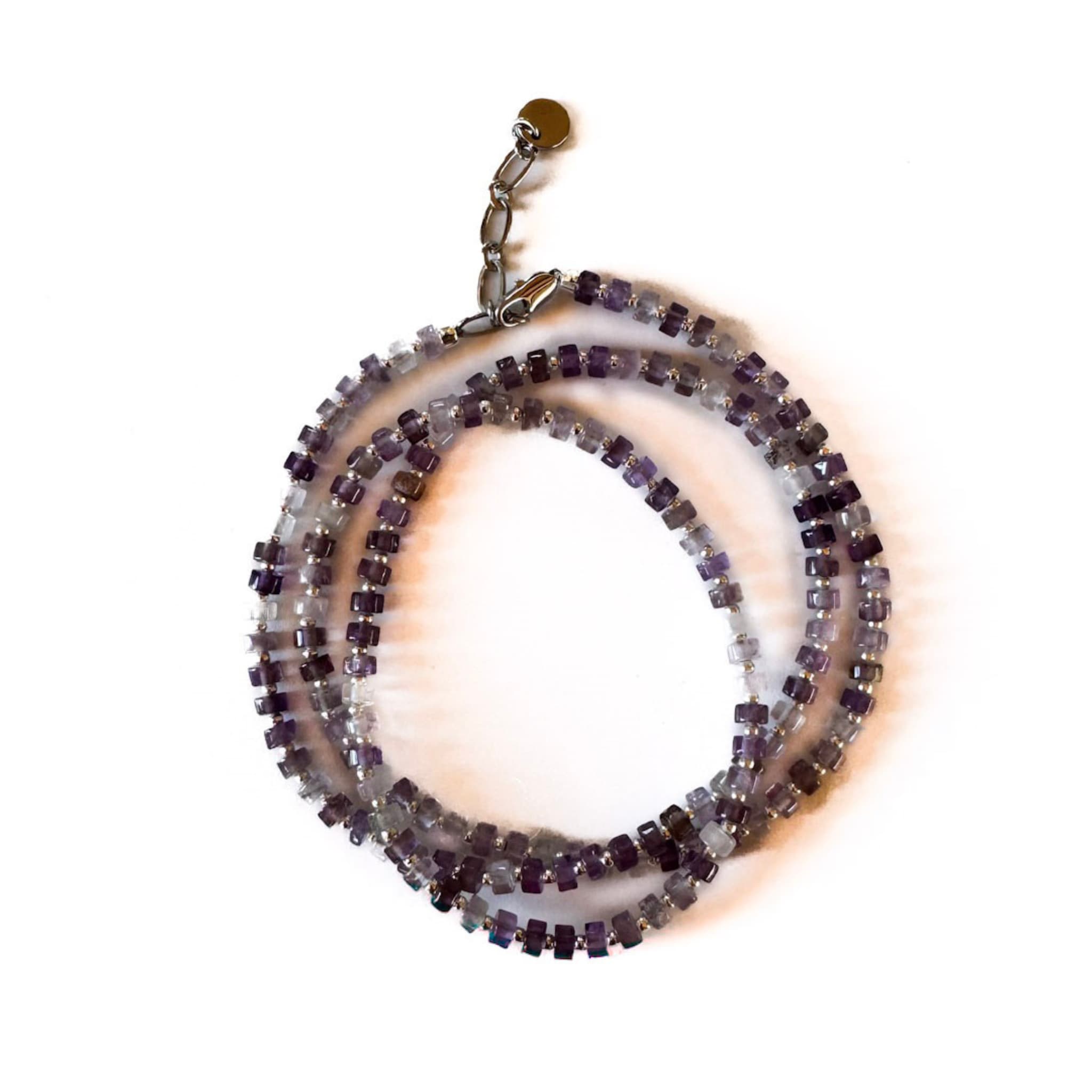 Fishbone Amethyst Necklace - Handmade by Mella - Fishbone - 