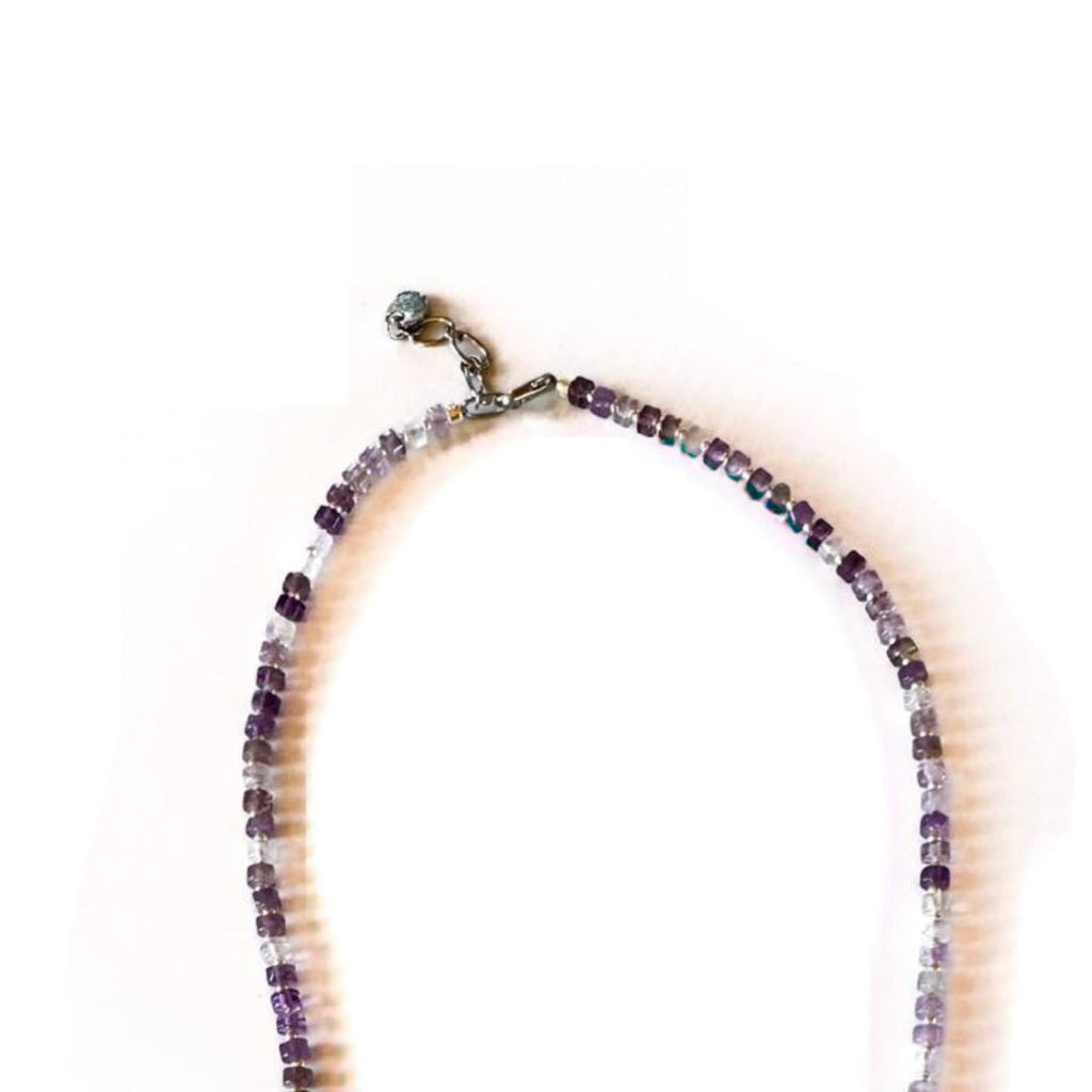 Fishbone Amethyst Necklace - Handmade by Mella - necklace - 