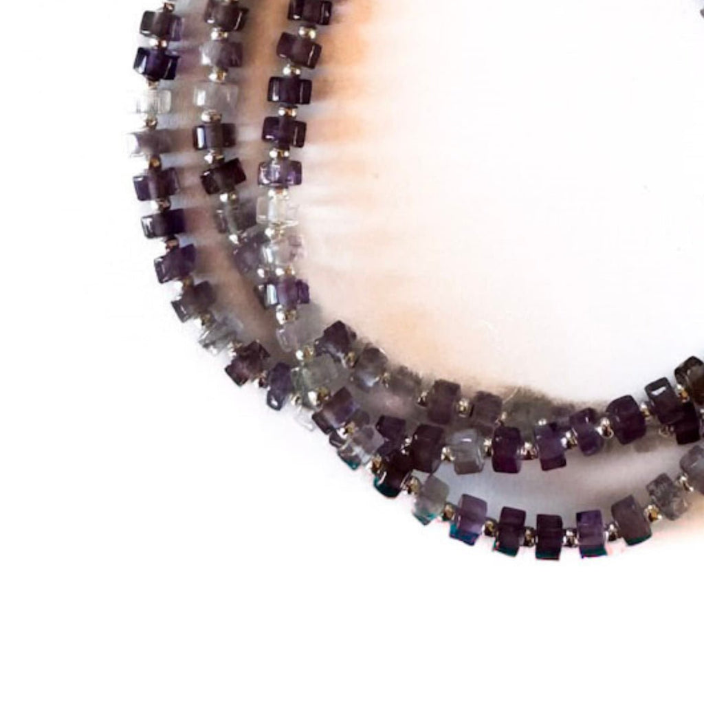 Fishbone Amethyst Necklace - Handmade by Mella - necklace - 