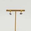 Fishbone Amethyst Stud Earrings