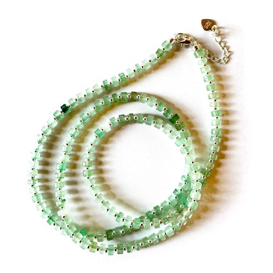 Fishbone Aventurine Necklace - Handmade by Mella - Fishbone - Clear - 