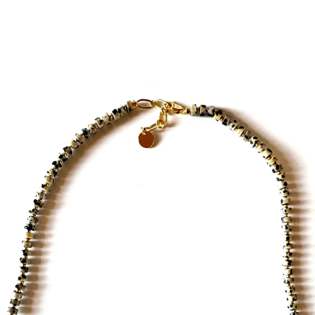 Fishbone Dalmatian Jasper Necklace - Handmade by Mella - necklace - 