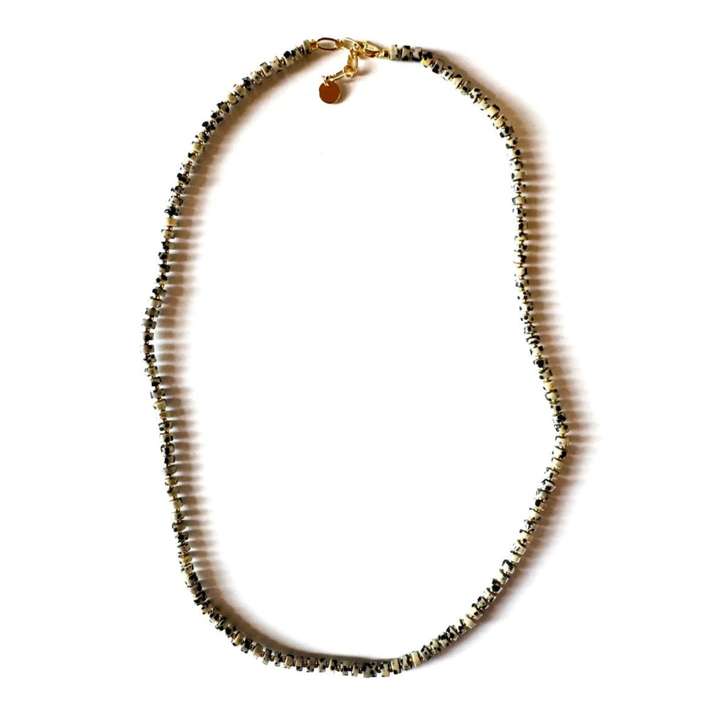 Fishbone Dalmatian Jasper Necklace - Handmade by Mella - necklace - 