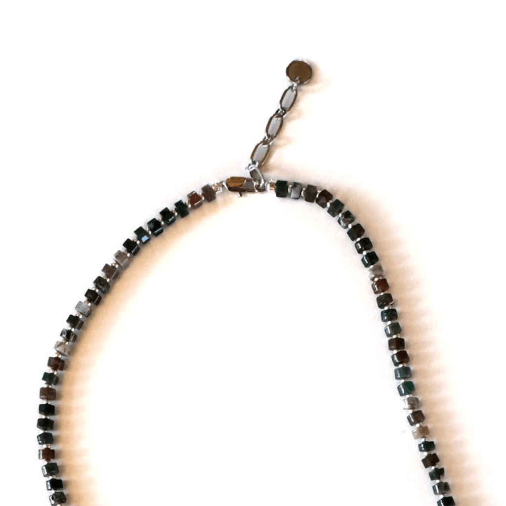 Fishbone Indian Agate Necklace - Handmade by Mella - necklace - 