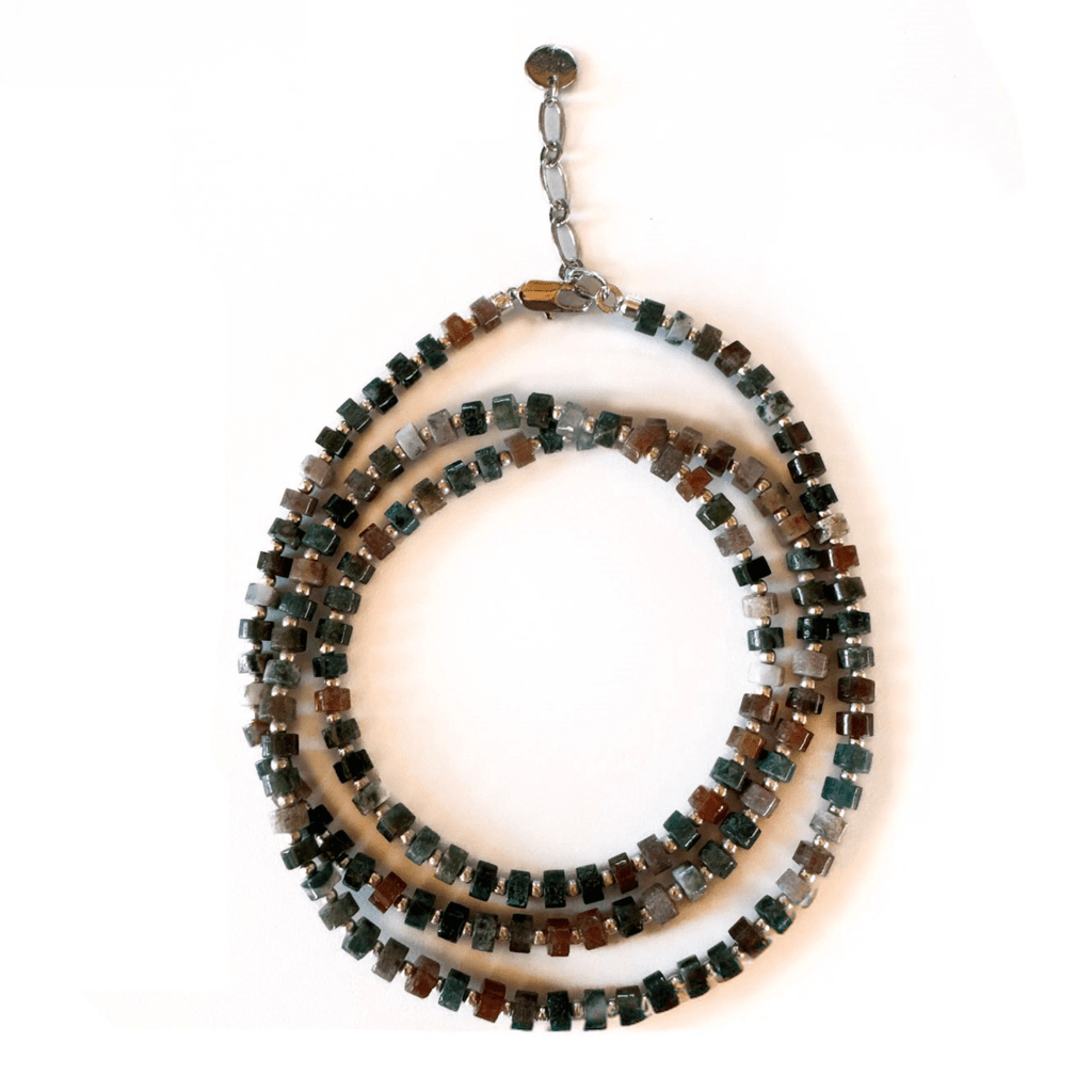 Fishbone Indian Agate Necklace - Handmade by Mella - necklace - 
