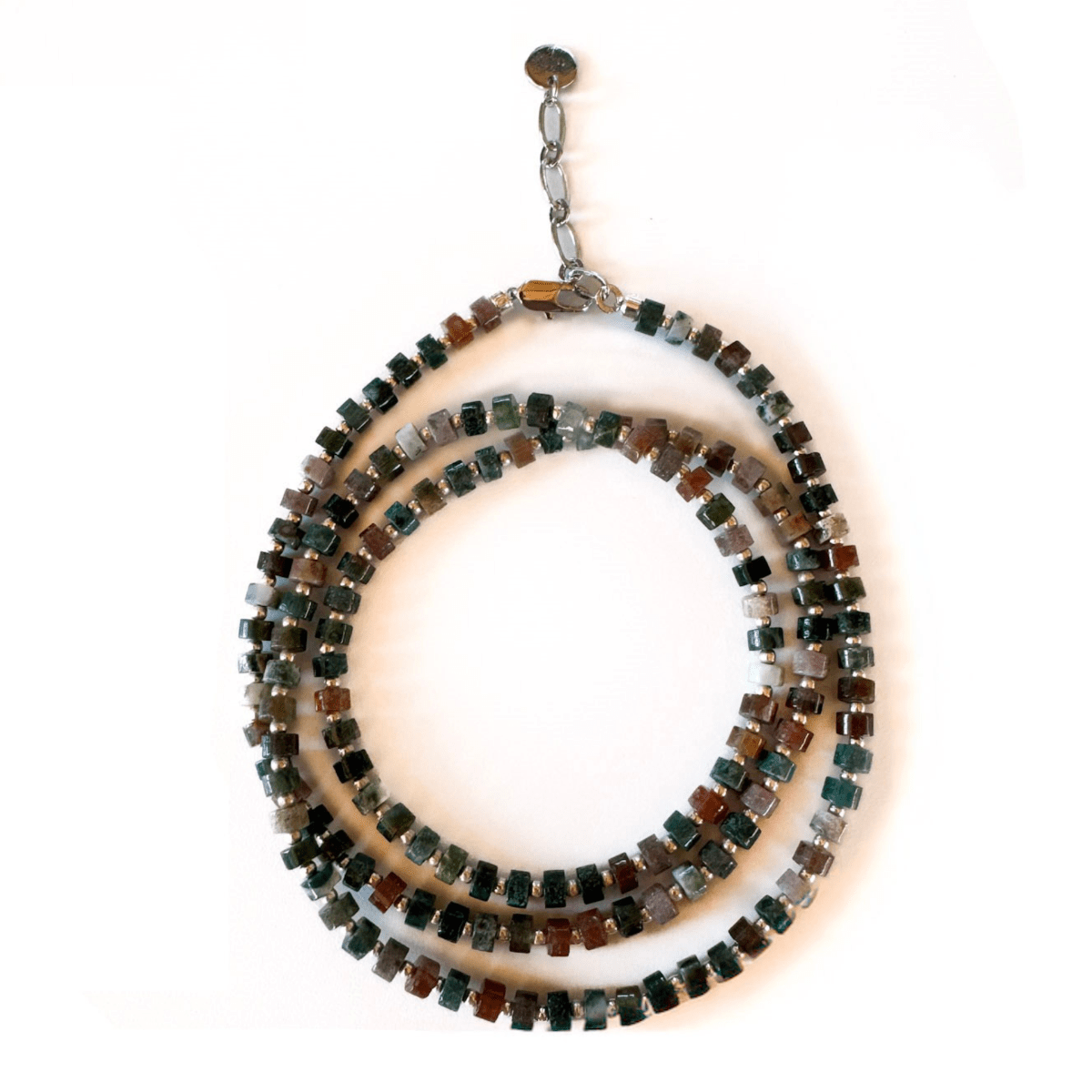 Fishbone Indian Agate Necklace - Handmade by Mella - necklace - 