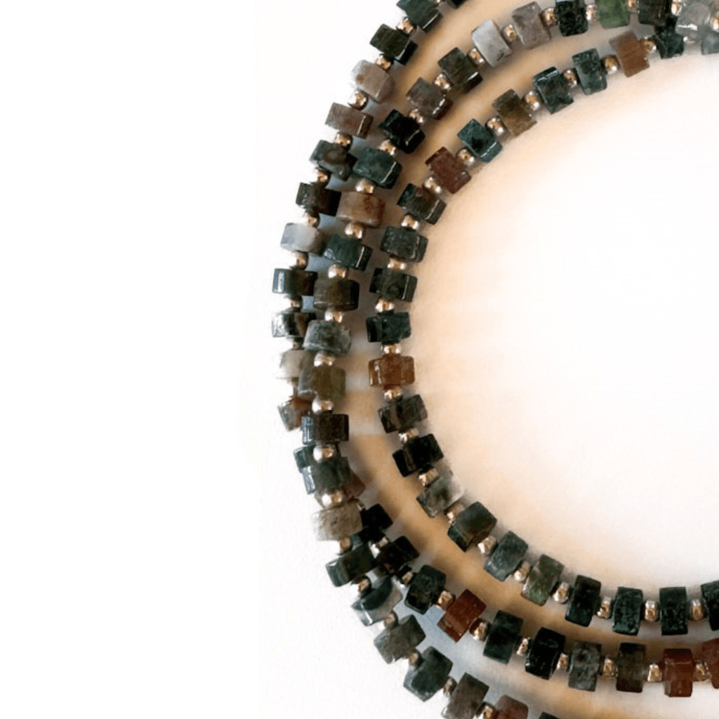 Fishbone Indian Agate Necklace - Handmade by Mella - necklace - 