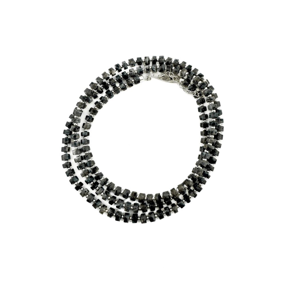 Fishbone Labradorite Necklace - Handmade by Mella - necklace - 